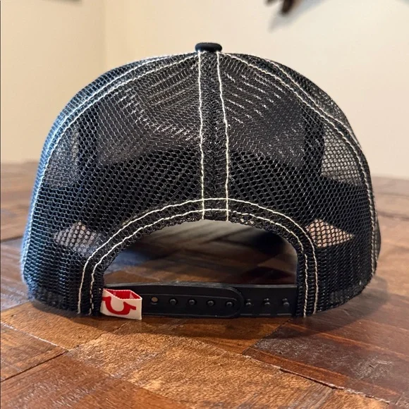 True Religion Black and White Trucker Hat